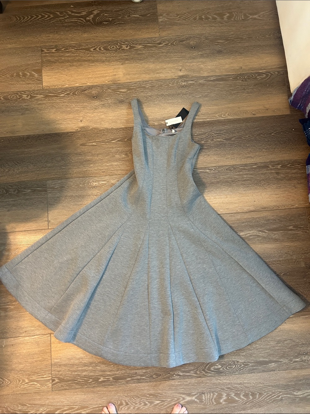Anthropologie Heather Gray Sleeveless Fit-and-Flare Dress